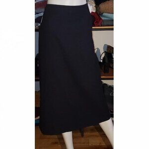 navy blue virgin wool angora mix midi skirt size 14